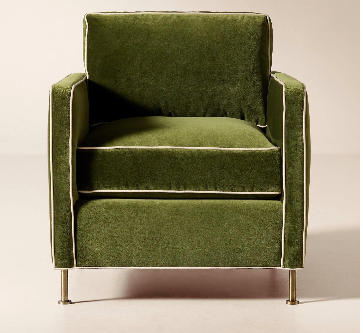 Forest Green Velvet Armchair thumbnail 2